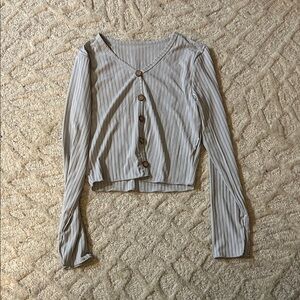Striped Button-Up Women's Top
